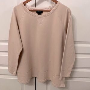 Beige 18/20 Plus Size Sweatshirt AVENUE long sleeve cotton pullover pale khaki